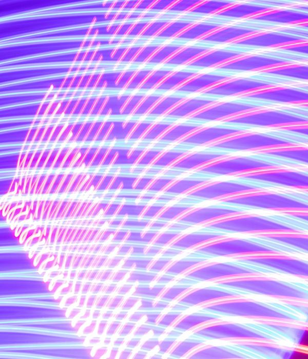 Abstract futuristic heart pulse representation with neon lines